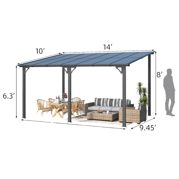 Aecojoy 10ft x 14ft Patio Hardtop Aluminum Gazebo