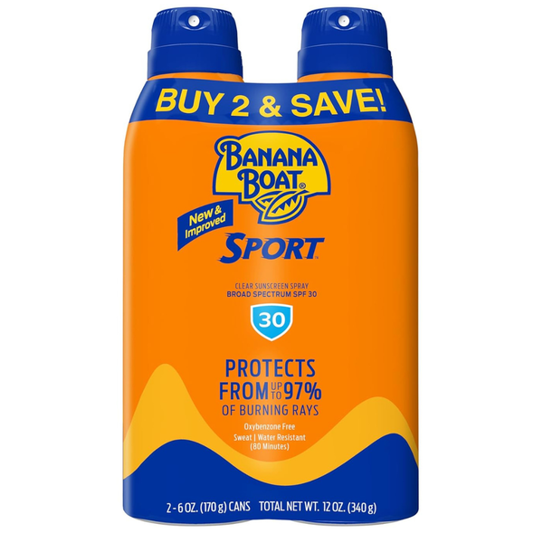 2-Pack 6oz Banana Boat Sport Ultra SPF 30 Sunscreen Spray