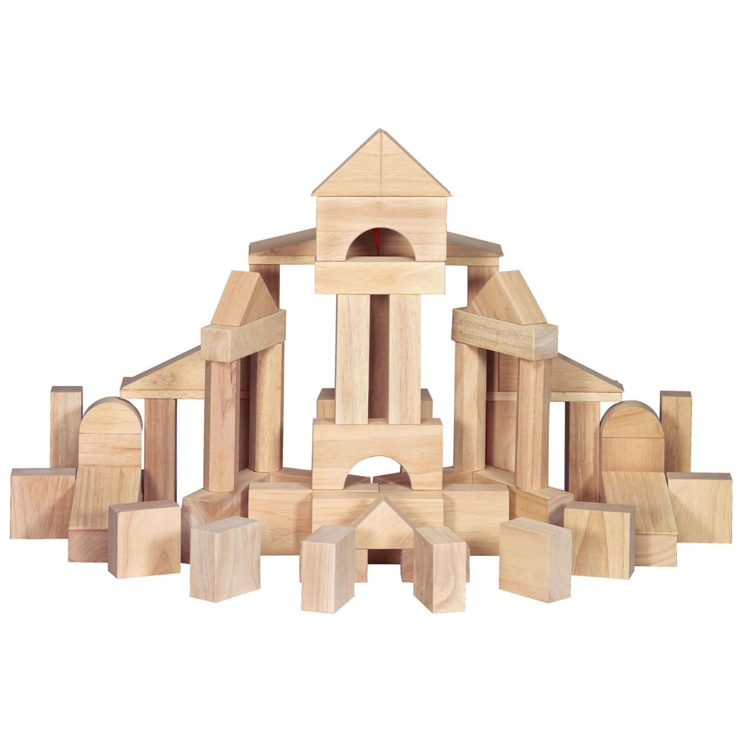 Melissa & Doug Standard Unit Solid-Wood Building Blocks (60-Pieces)