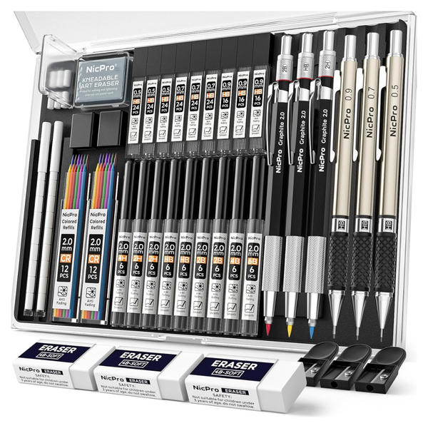 35-Piece Art Mechanical Graphite Pencil Set