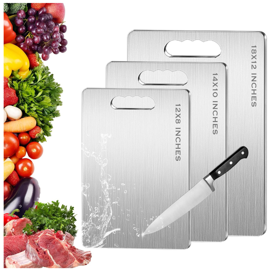 Double-Sided Titanium Cutting Boards For Kitchen (3 Sizes)