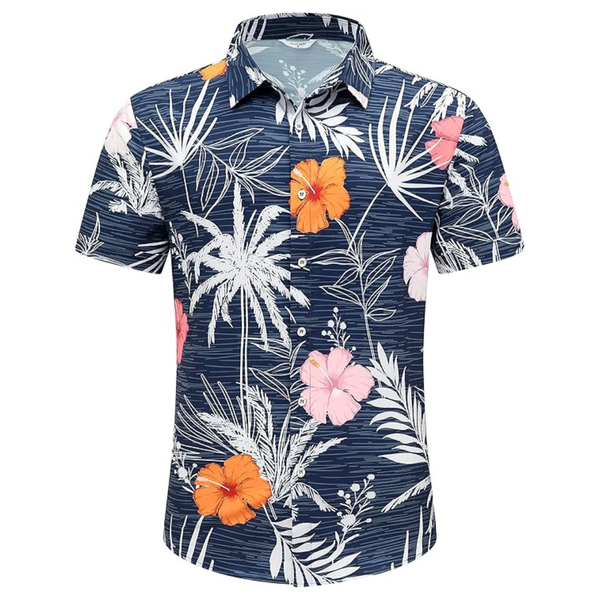 Men's Hawaiian Short Sleeve Button Down Shirt (Various Colors)