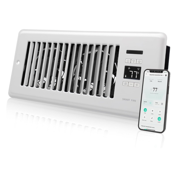 4" x 10" Howeall Smart Register Booster Fan w/ Wi-FI App Control