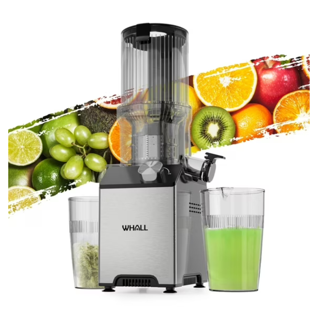 Whall Cold Press Slow Masticating Juicer with 4" Extra Large Feed Chute