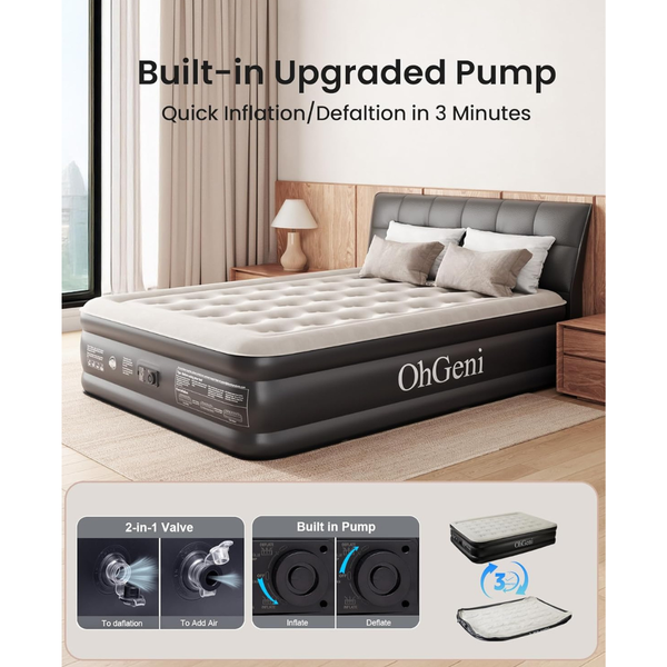 Foldable Portable Queen Air Mattresses with Carrying Bag