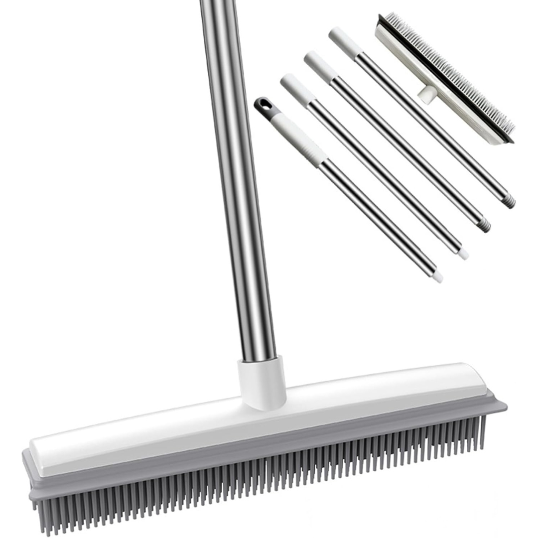 2-in-1 Pet Hair Remover Broom with Squeegee