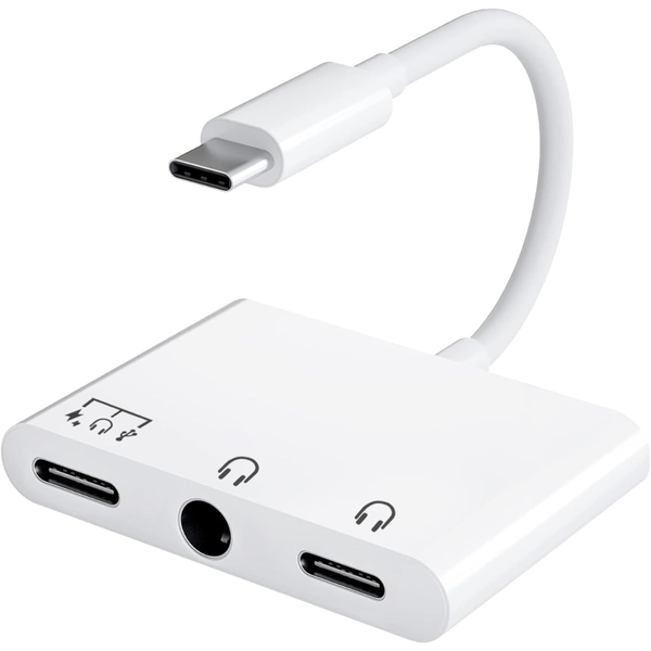3-in-1 USB-C to 3.5mm Adapter with PD Charging