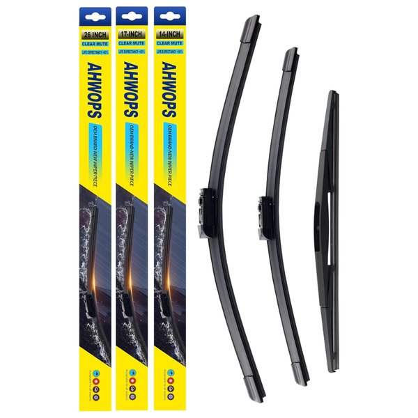 Set of 3 Ahwops Front and Rear Wiper Blades