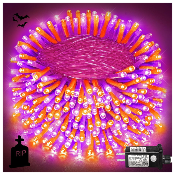 600 LED Waterproof 197ft Clear Wire String Lights With 8 Modes