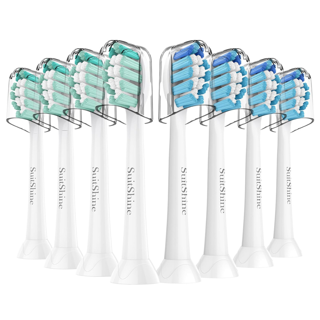 8-Pack SuitShine Replacement Toothbrush Heads