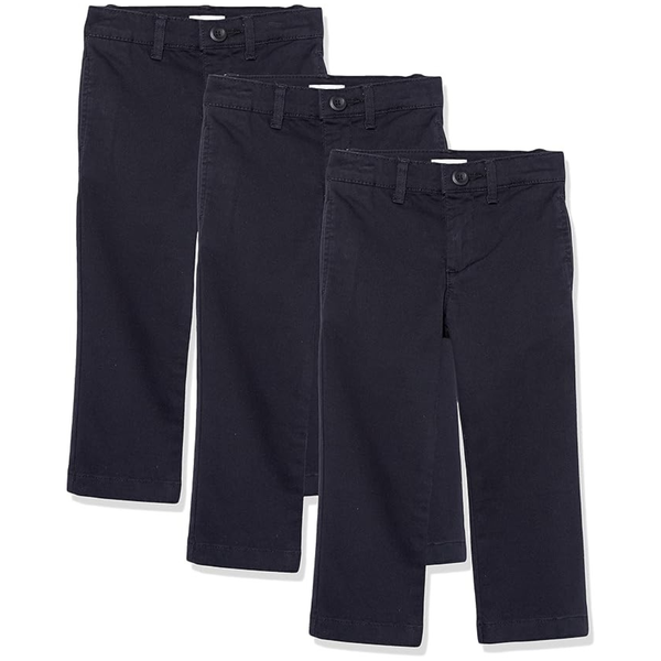3-Pack Amazon Essentials Boys' Uniform Khaki Pants