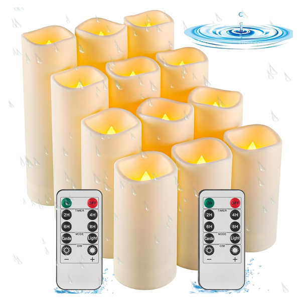 12-Pack Da By Waterproof Flameless LED Battery Candles