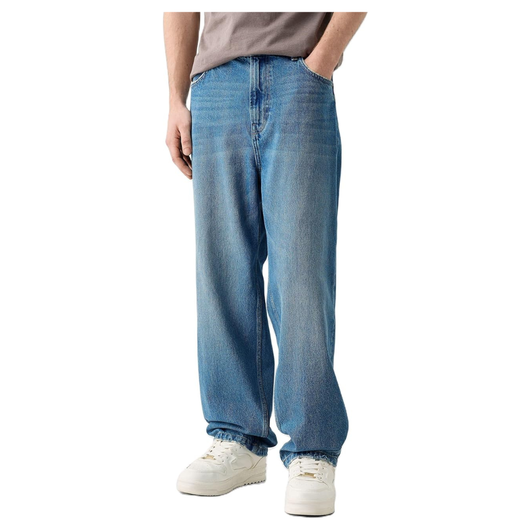 Kodaruber Men's Y2k Vintage Low Rise Baggy Straight Leg Jeans