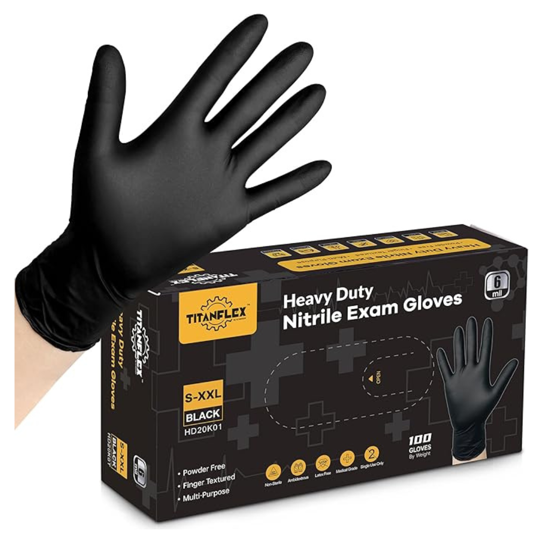 100-Count TitanFlex 6-mil Disposable Nitrile Exam Gloves