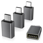 4-Pack Elebase USB-C Male To USB-A Female OTG Adapter (Gray)