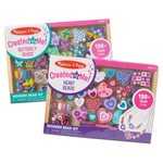 Melissa & Doug Sweet Hearts And Butterfly Friends Bead Set Of 2-250+ Wooden Beads