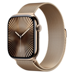 Apple Watch Series 10 [GPS + Cellular 46mm Case] Smartwatch With Gold Titanium Case With Gold Milanese Loop