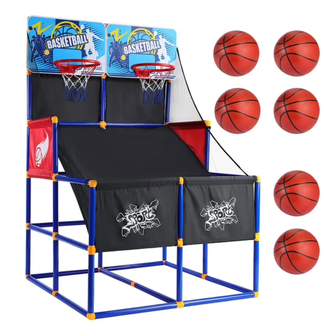 COCLUB 2-Player Arcade Basketball Hoop Game W/ 6 Balls And Pump