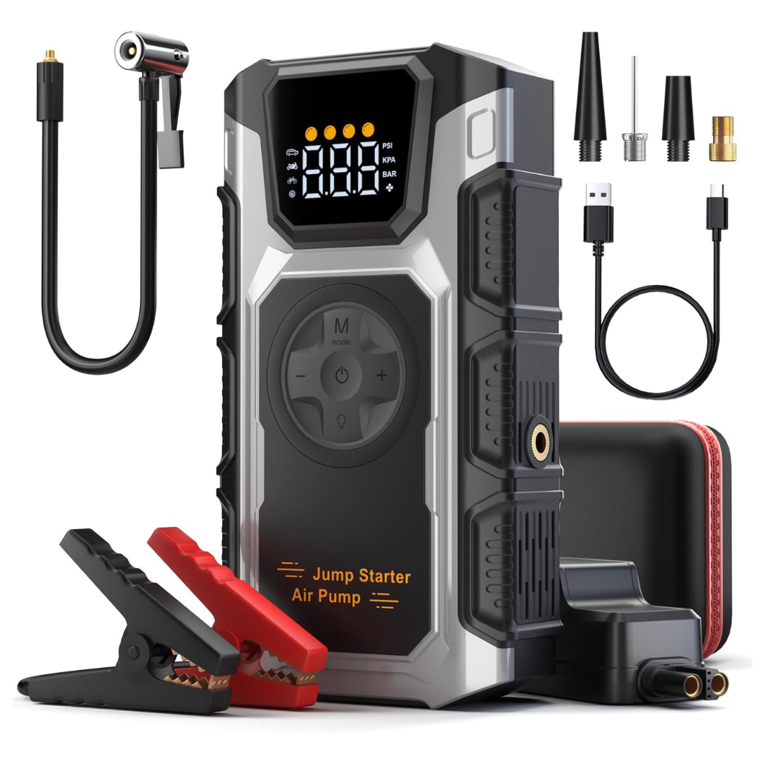 Oreetga Q2 Portable Jump Starter & 150PSI Air Compressor Tire Inflator