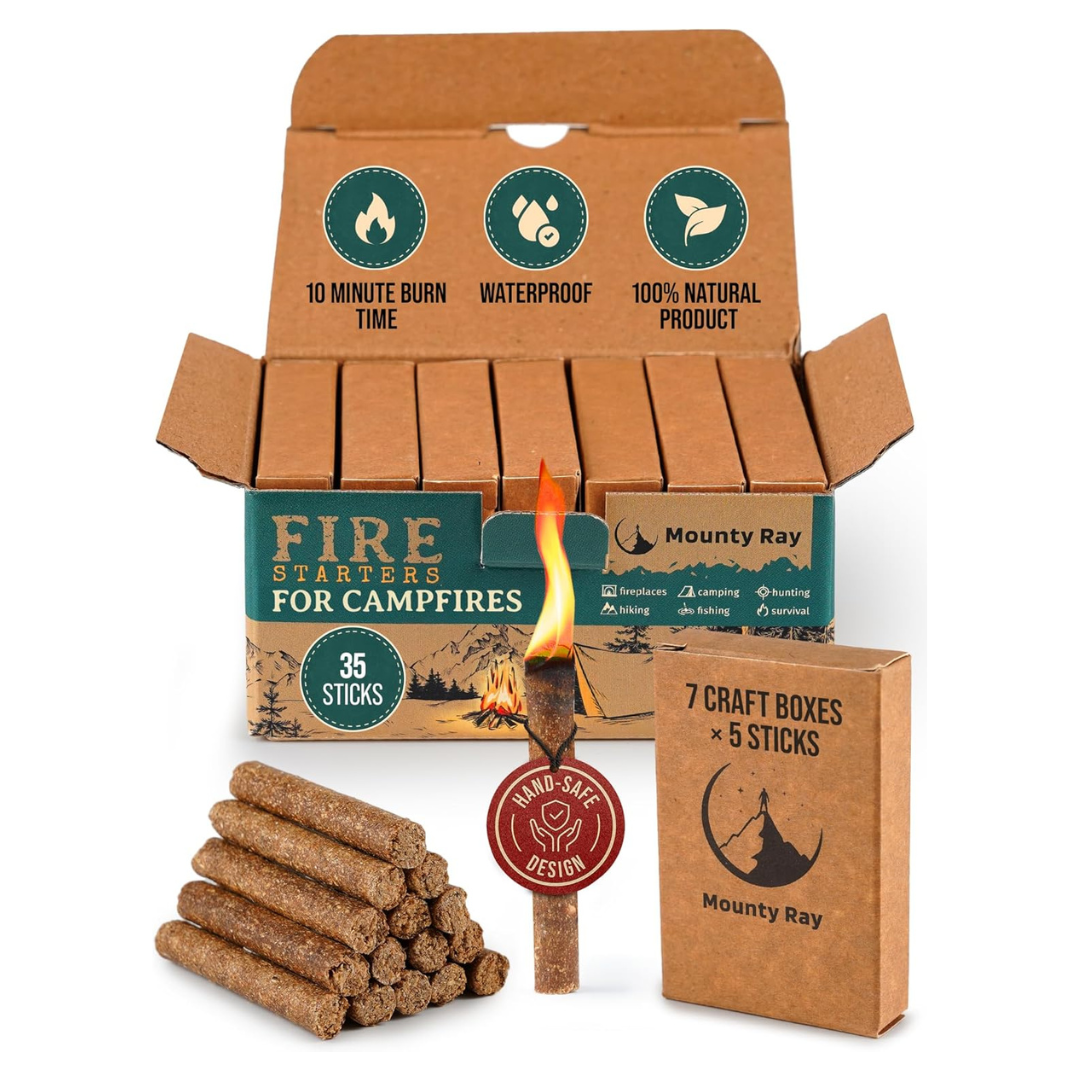 35-Piece Mounty Ray Natural Fire Starter Sticks