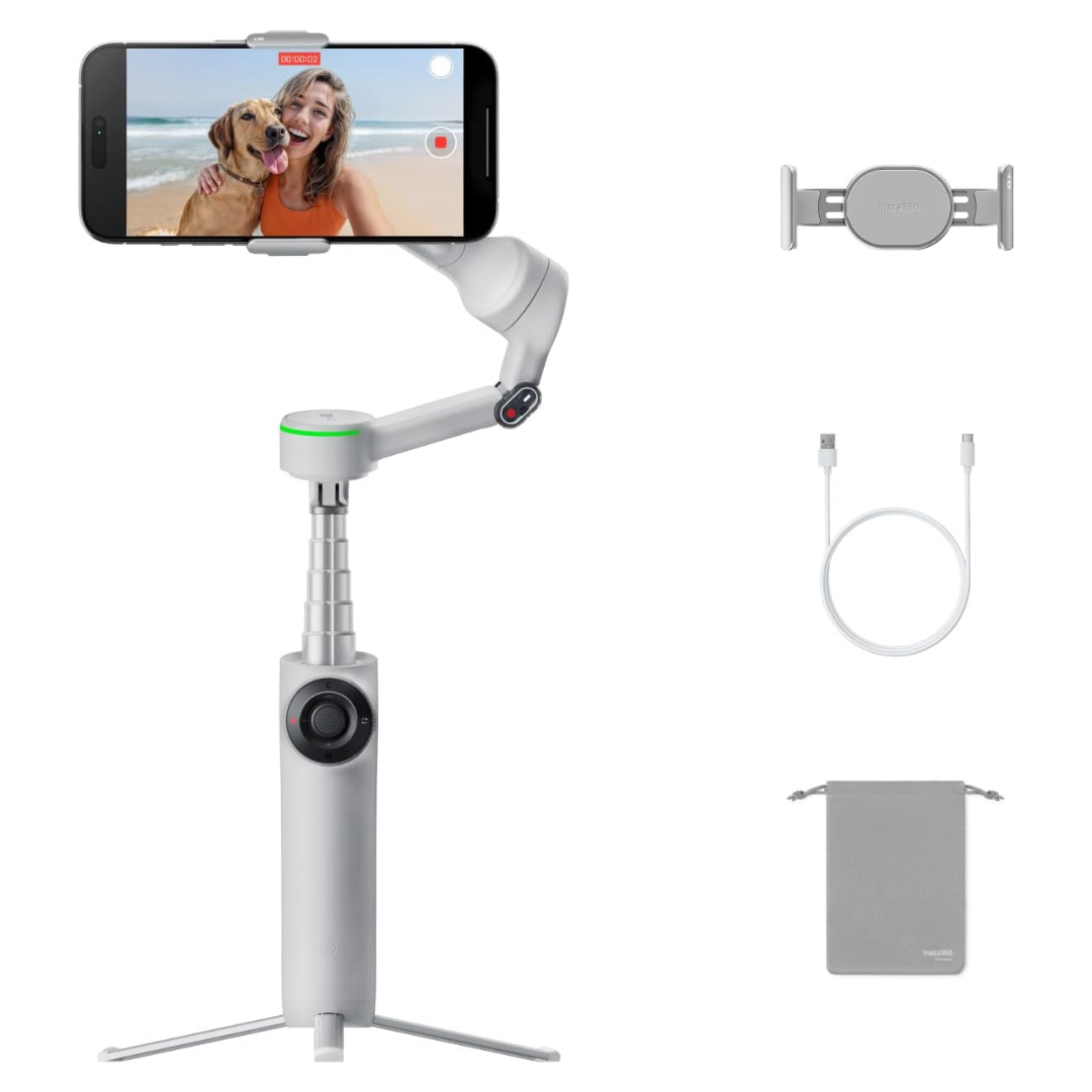 Insta360 Flow 2 Pro Foldable AI Phone Gimbal W/ Built-in Tripod/Selfie Stick