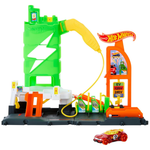 Hot Wheels City Toy Car Track Super Recharge Fuel Station Playset