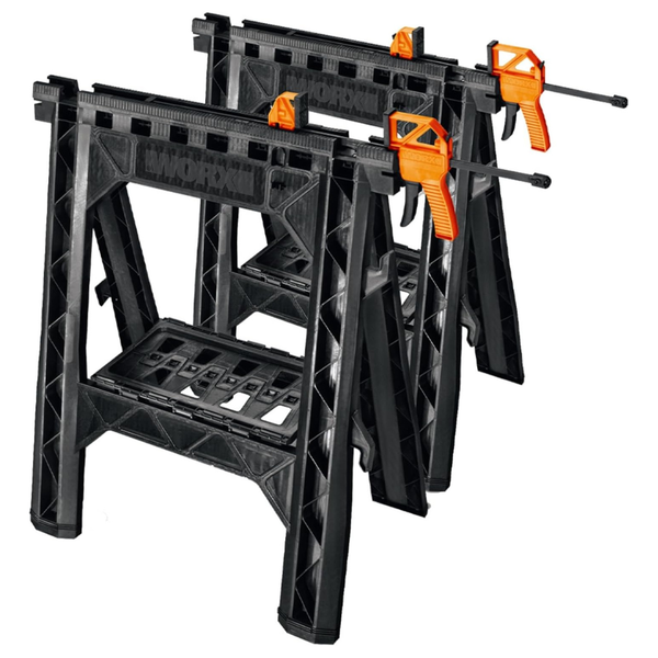 Worx WX065 Clamping Sawhorses With Bar Clamps