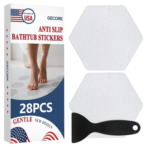 28-Pieces Shower Floor Non Slip Stickers W/Strong Adhesive