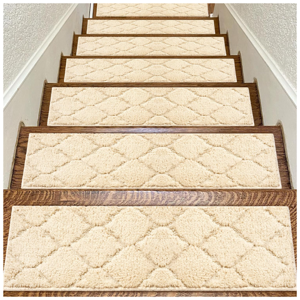 7-Piece 28" x 9" Non-Slip Soft Peel & Stick Carpet Stair Treads