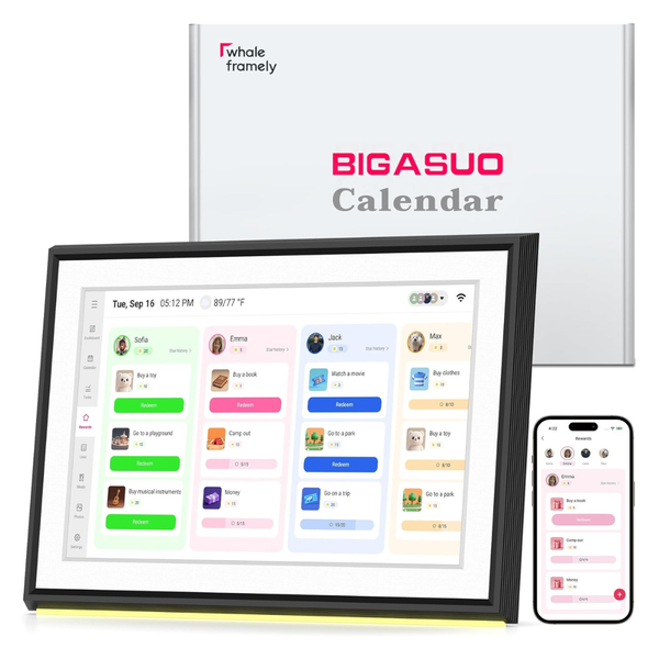 Bigasuo 10.1" Touch Display Smart Digital Calendar & Planner