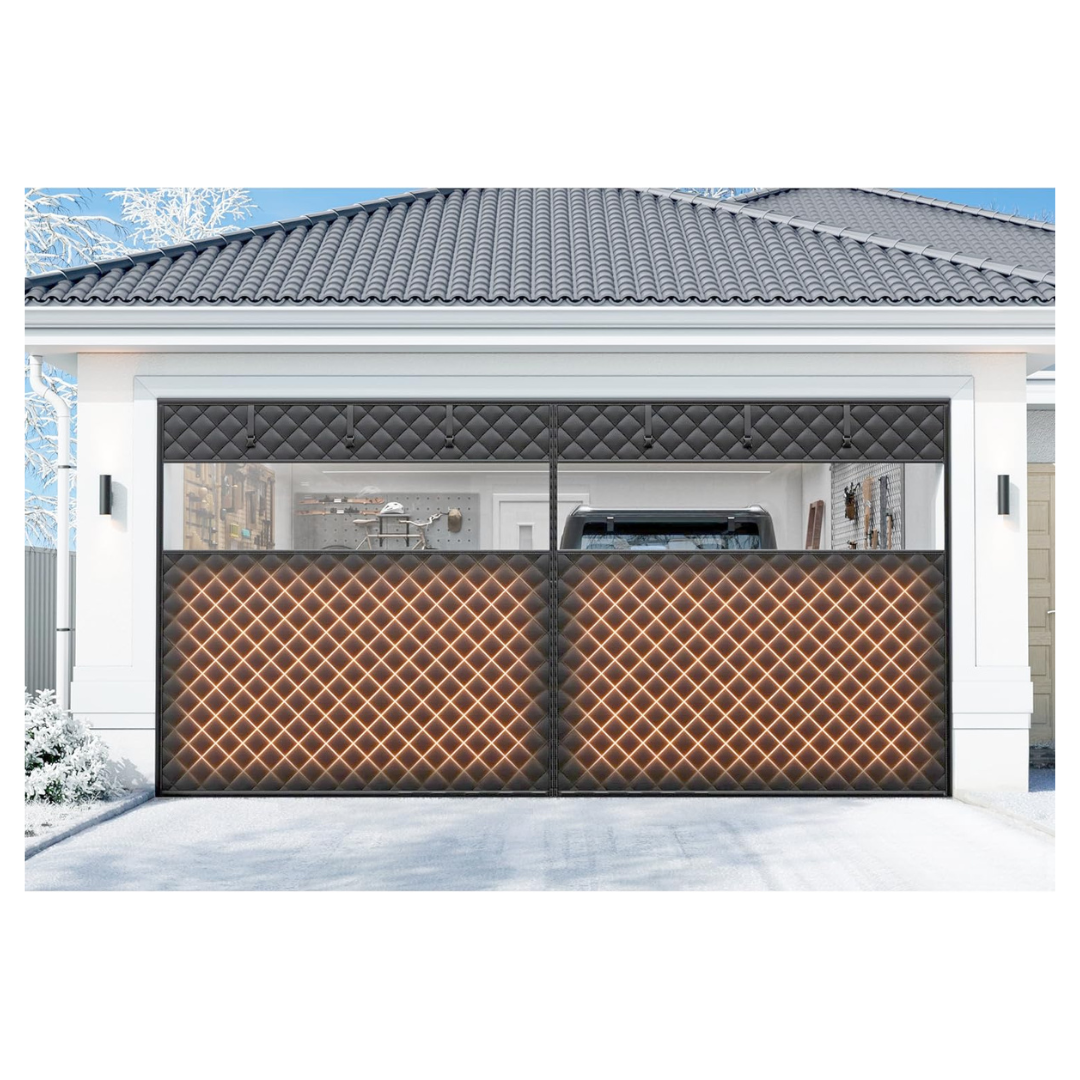 16x7 FT Magnetic Thermal Insulated Garage Door Curtains