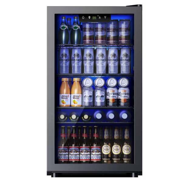 Simzlife 130 Can Beverage Refrigerator With Glass Door
