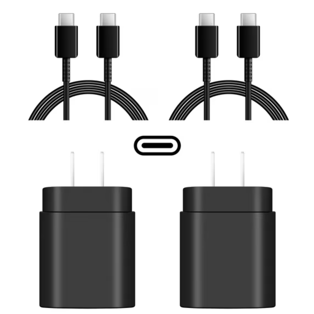 2-Pack Coreykin USB C Super Fast Wall Charger with 6' Type C Cable