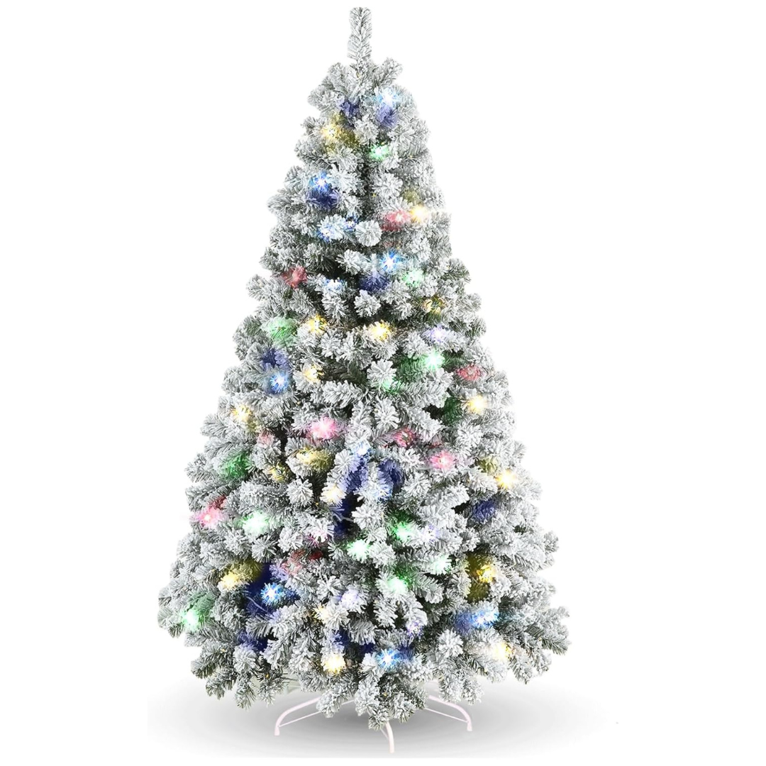 6ft Pre-Lit Christmas Tree w/ 250 Multi-Color LED Lights
