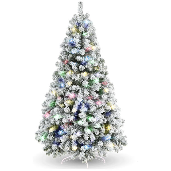 6ft Pre-Lit Christmas Tree w/ 250 Multi-Color LED Lights