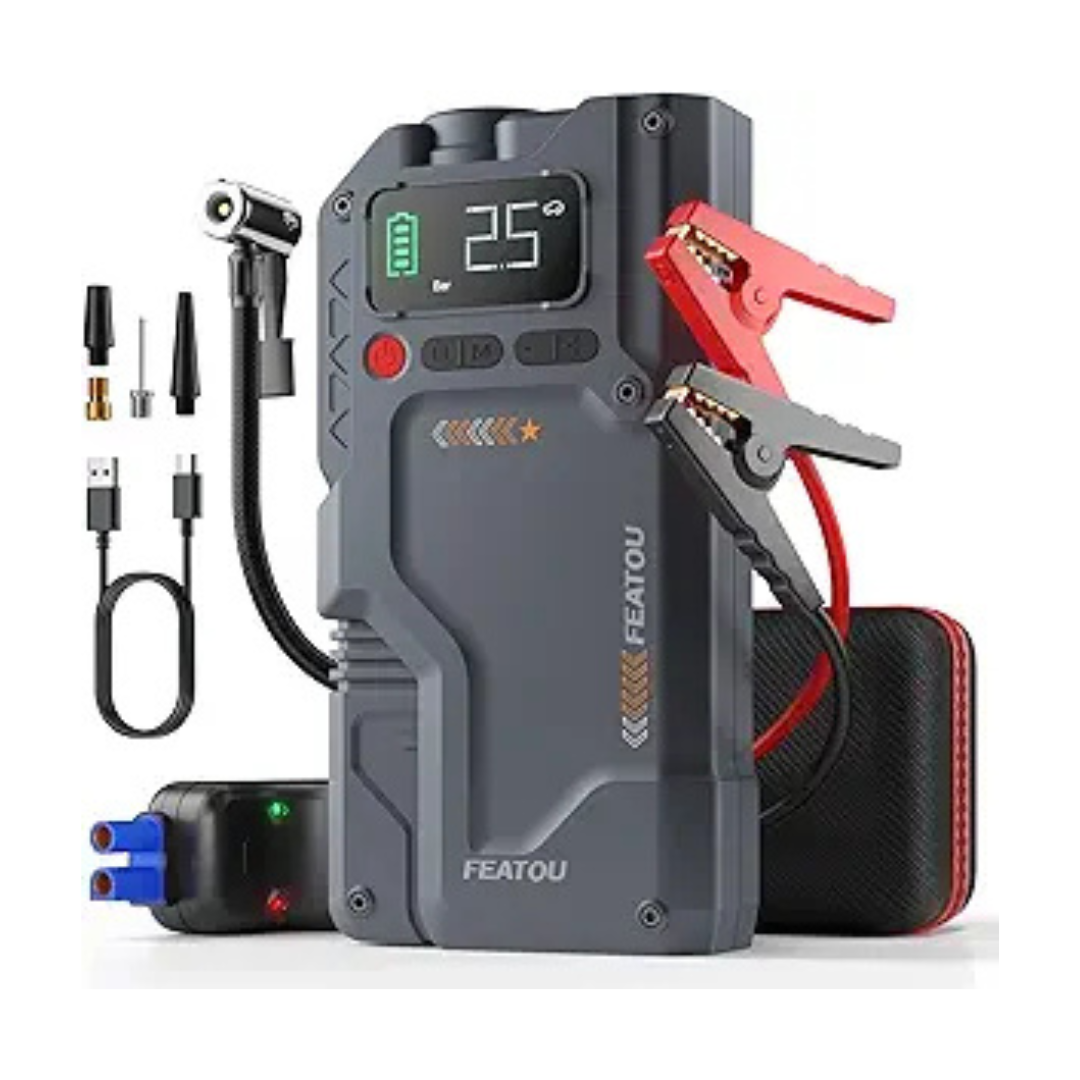 Featou 2500A Peak Jump Starter Battery Pack with Air Compressor