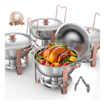 4-Pack Vevor 5QT Stainless Steel Chafing Dish Buffet Set