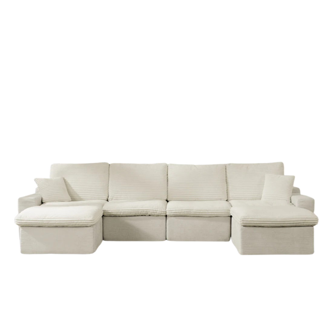 Streamdale 142″ Cloud Sectional Sofa With Chaise, U-shaped