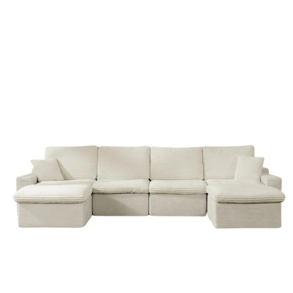 Streamdale 142″ Cloud Sectional Sofa With Chaise, U-shaped