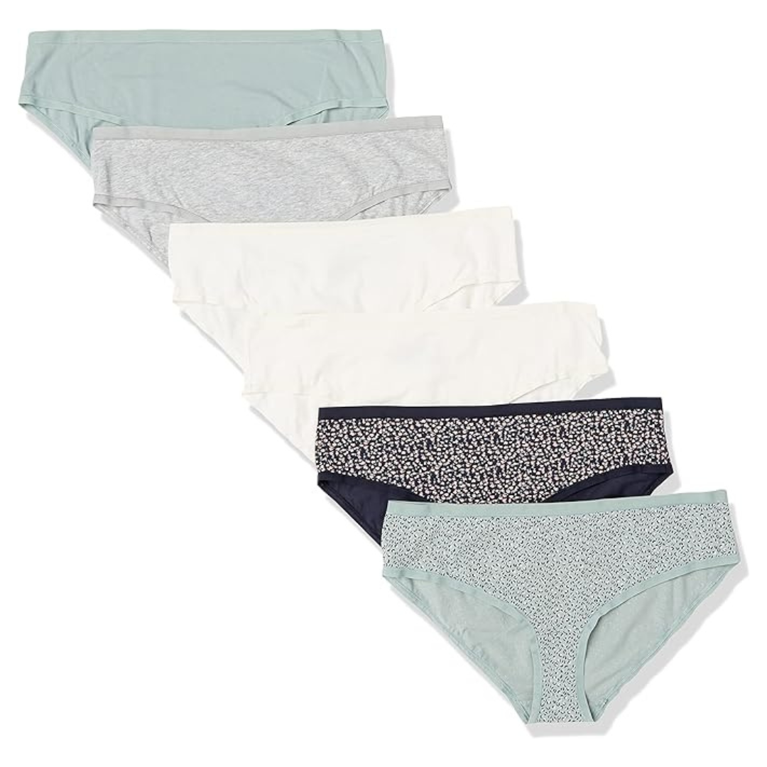 6-Pack Amazon Essentials Women's Cotton Hipster Underwear
