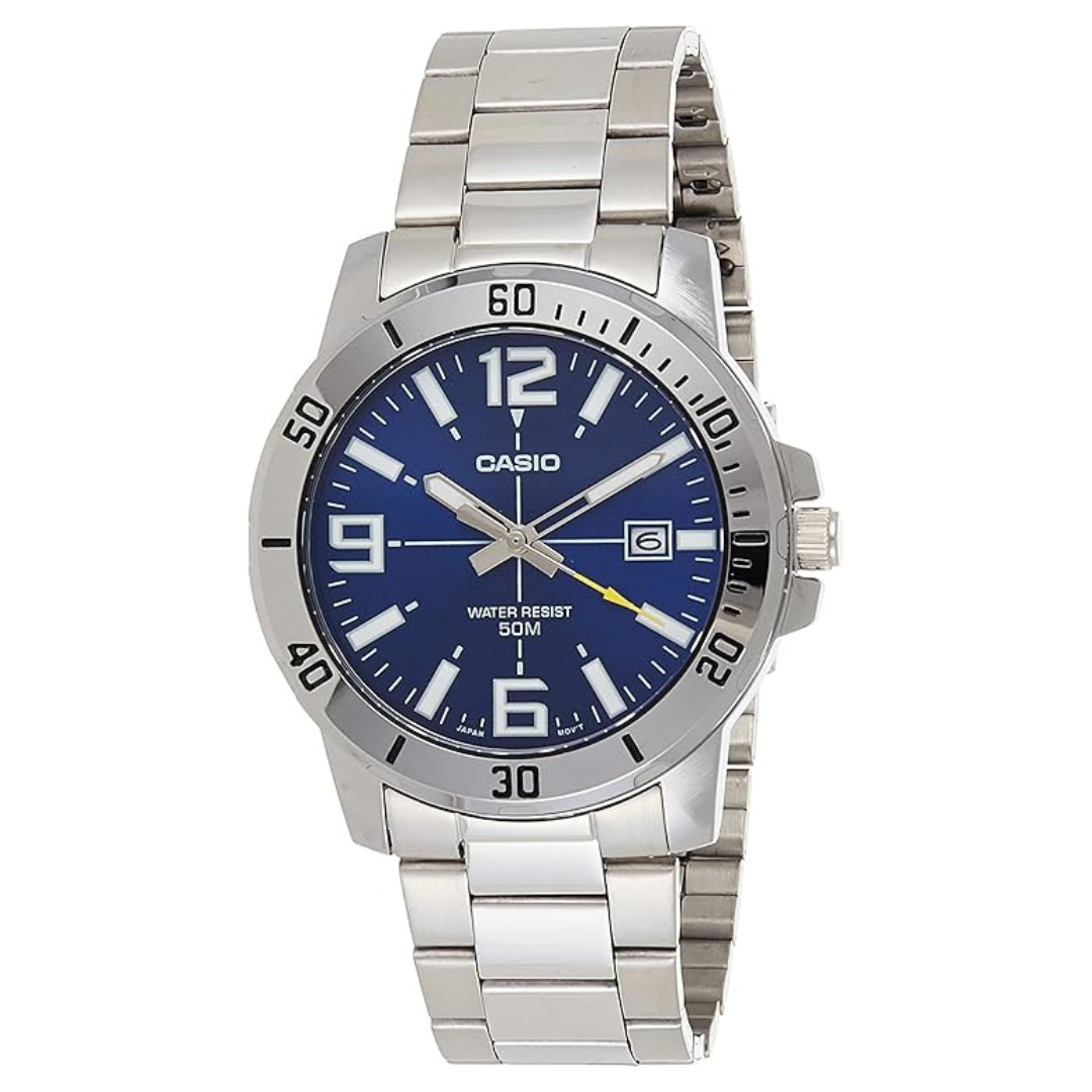 Casio Men's Diver Style Stainless Steel Watch (Blue Dial)