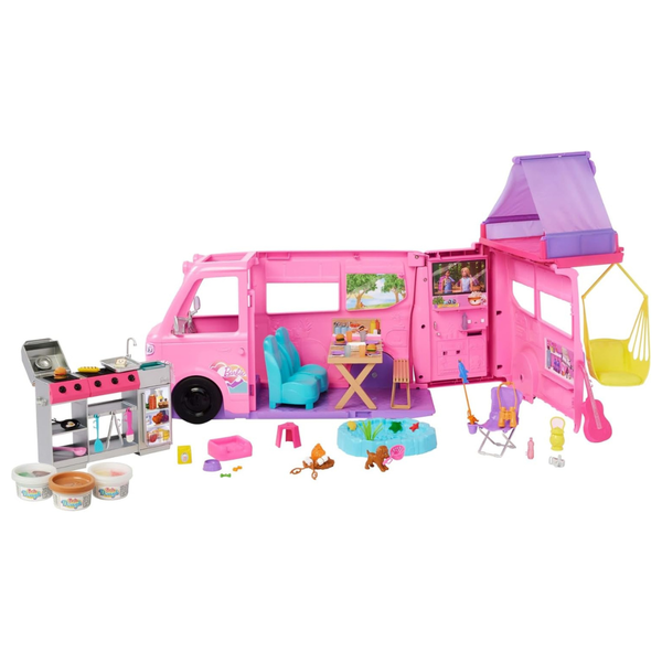 Barbie Dream Camper Playset With Roof Tent Bbq Grill