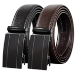 2-Pack Men's Leather Ratchet Holeless Belts