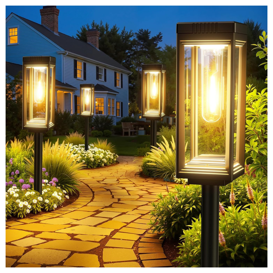 6-Pack Smart Solar Waterproof Pathway Lights