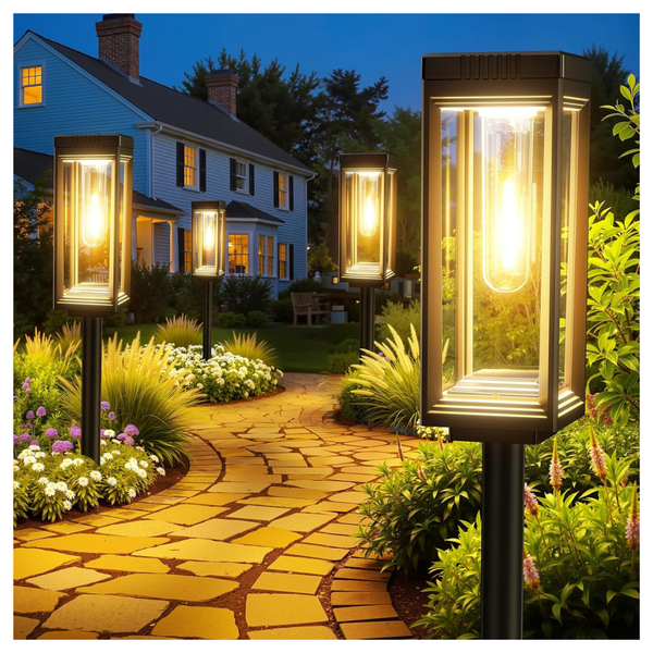 6-Pack Smart Solar Waterproof Pathway Lights