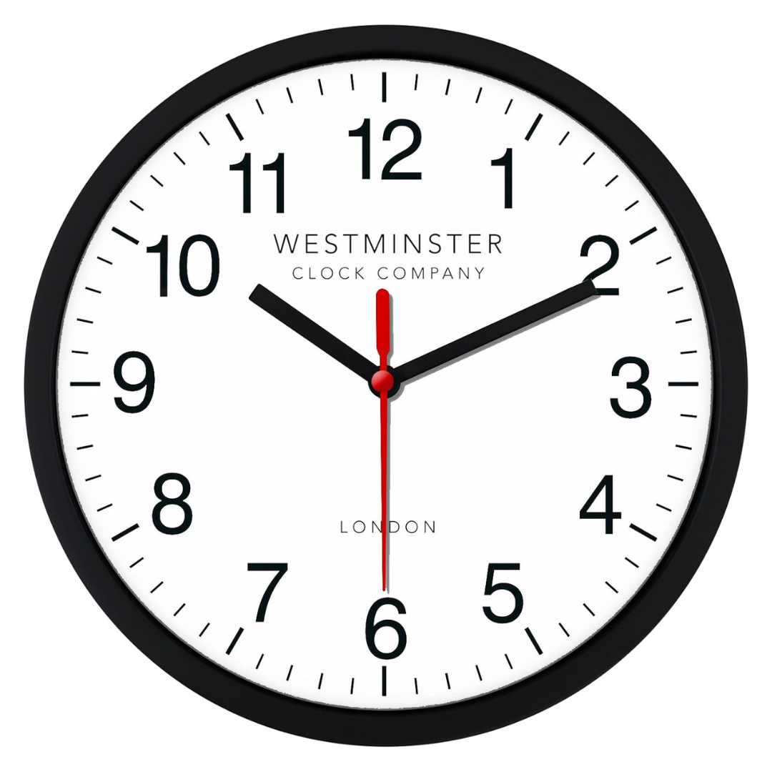 8" Quartz Non-Ticking/Battery Operated Wall Clock