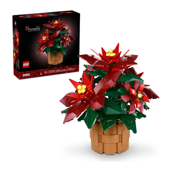 608-Piece LEGO Icons Poinsettia Building Sets (10370)