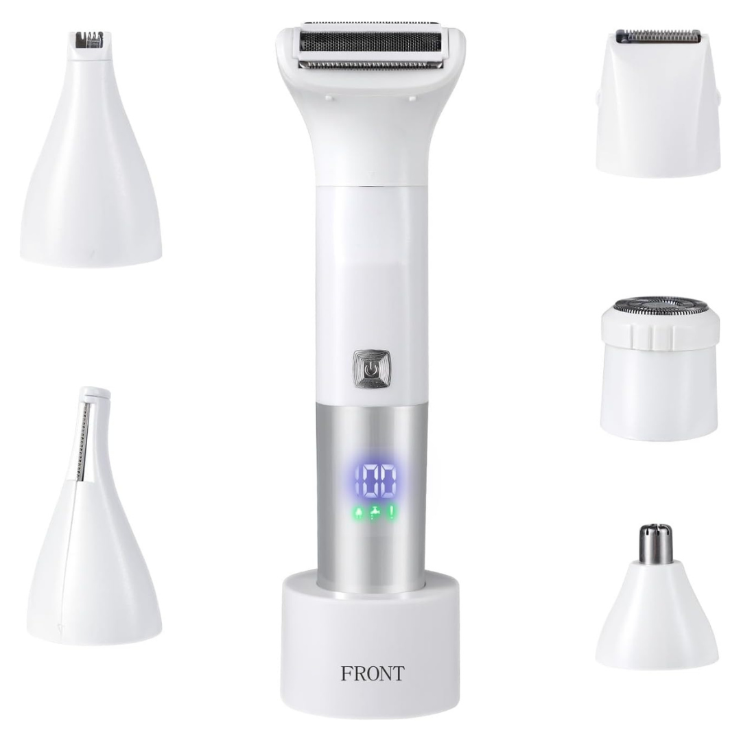 6-in-1 Wet & Dry Body Hair Trimmer With USB Charging Dock