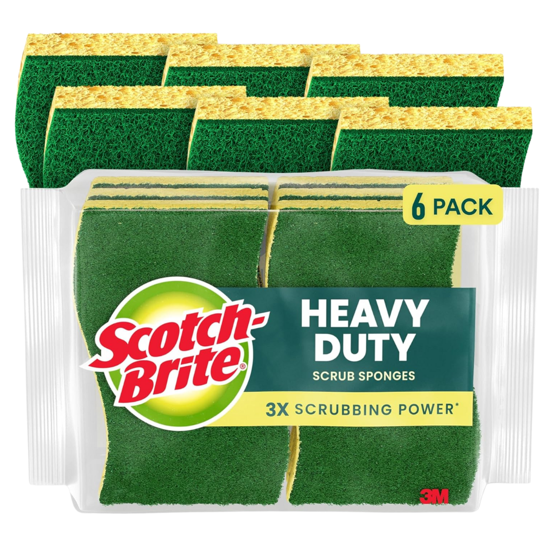 Scotch-Brite Heavy Duty Scrub Sponges (6 Sponges)