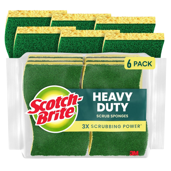 Scotch-Brite Heavy Duty Scrub Sponges (6 Sponges)